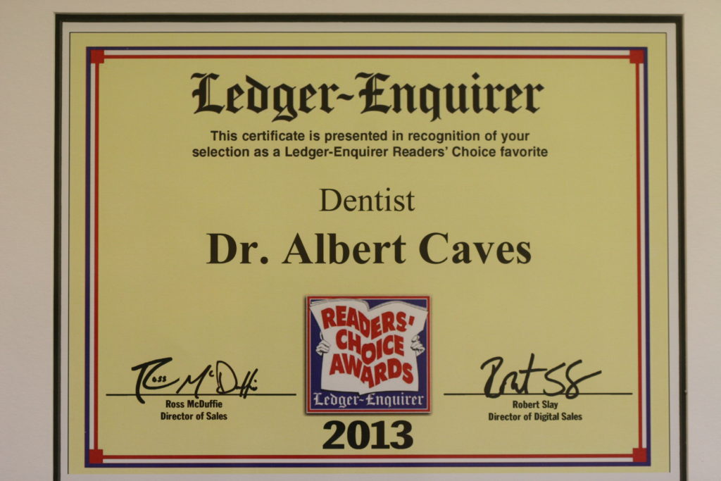 Dr. Caves Awarded "Reader's Choice" Favorite Dentist Dentist in